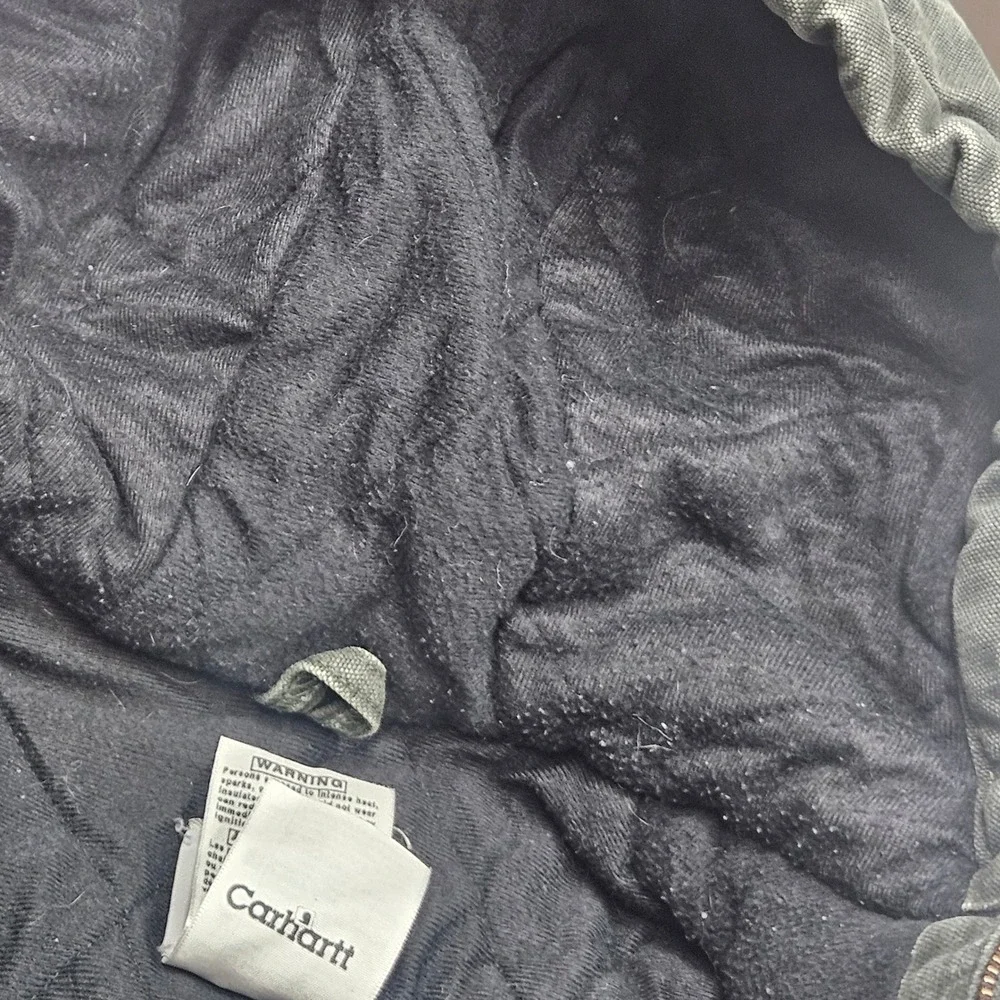 Carhartt Youth Traditional Blanket Lined Canvas Hooded Jacket Dark Gray XS 4-5‎